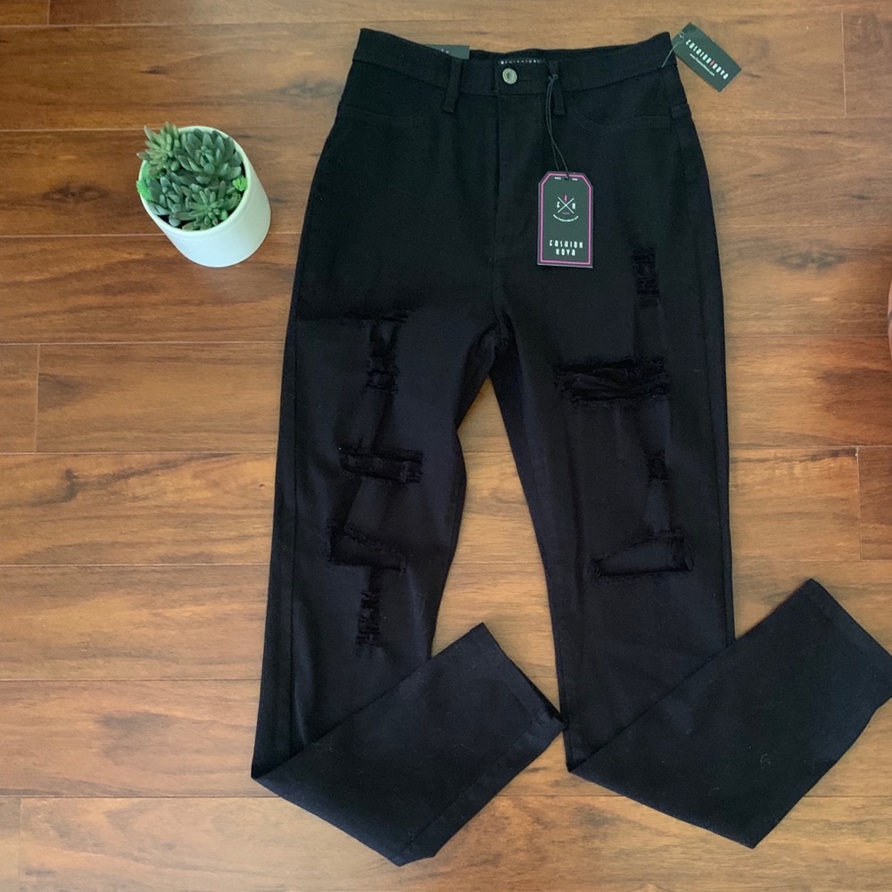 Fashion Nova Black Ripped Jeans